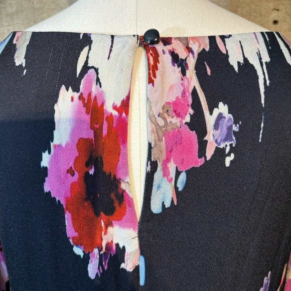 Kate Spade cordette long-sleeved watercolour floral black shift dress in size 8 - Picture 8 of 11